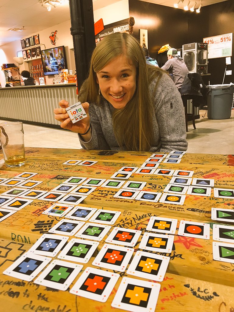 CaptCarryOn's tweet photo. Small and fun! Reminded me of #SetDice We enjoyed #IOTA @Gamewright @freetailbrewing https://t.co/d7ocaj0XsR