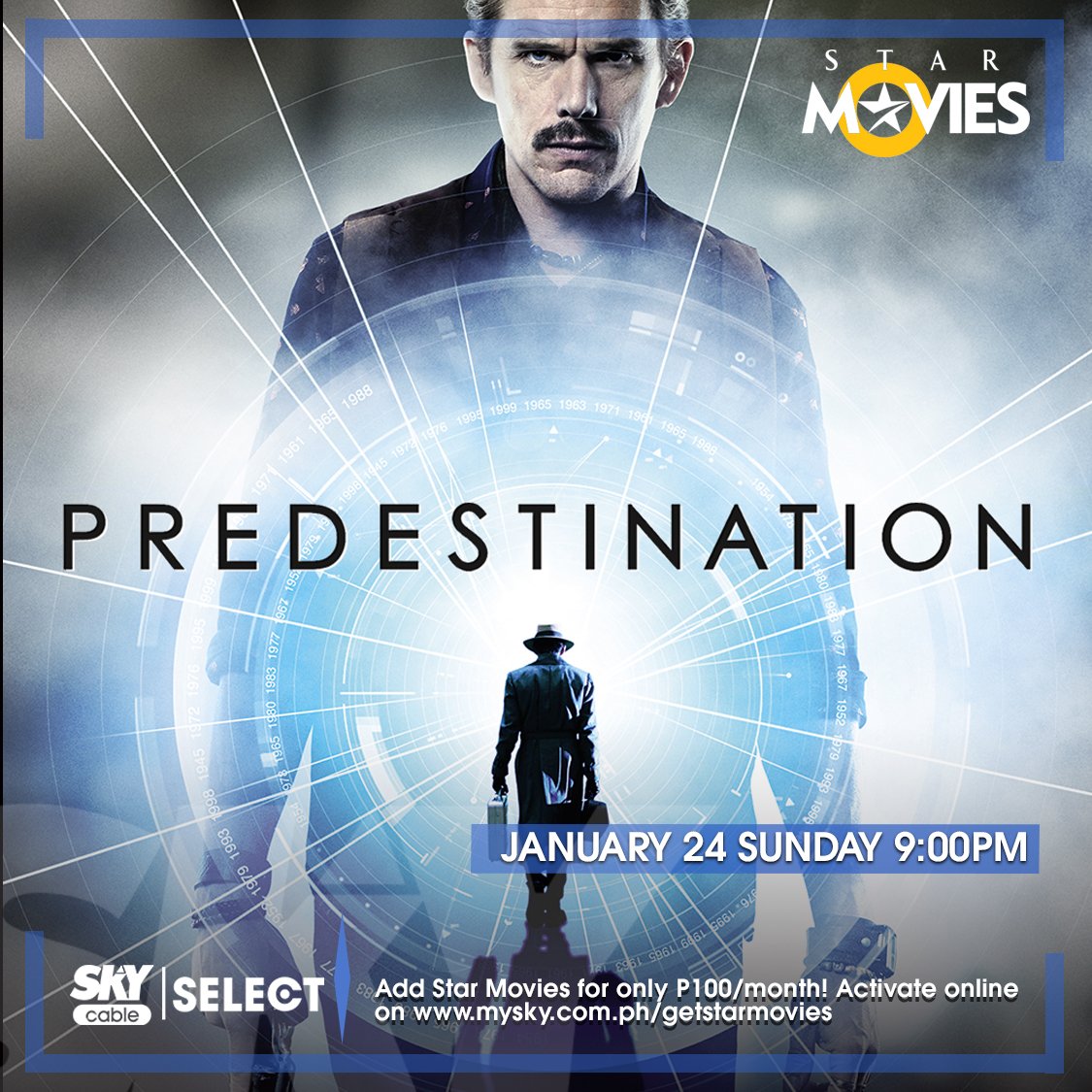 SKYserves's tweet photo. Have you seen time-travel thriller #Predestination? Watch tonight on #StarMovies #CouchPotatoWeekend https://t.co/7HoNAGr6yV