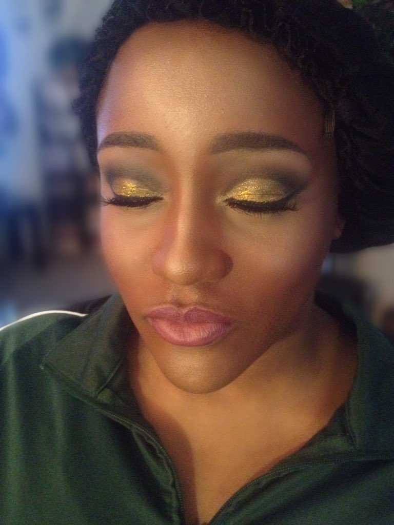 IAmRedSonya's tweet image. Anyhoo..I been gettin' $...my Doll looks beautiful for her military ball tonite: #GoldBlackSmokyEyes #MakeupByMoi ☺️