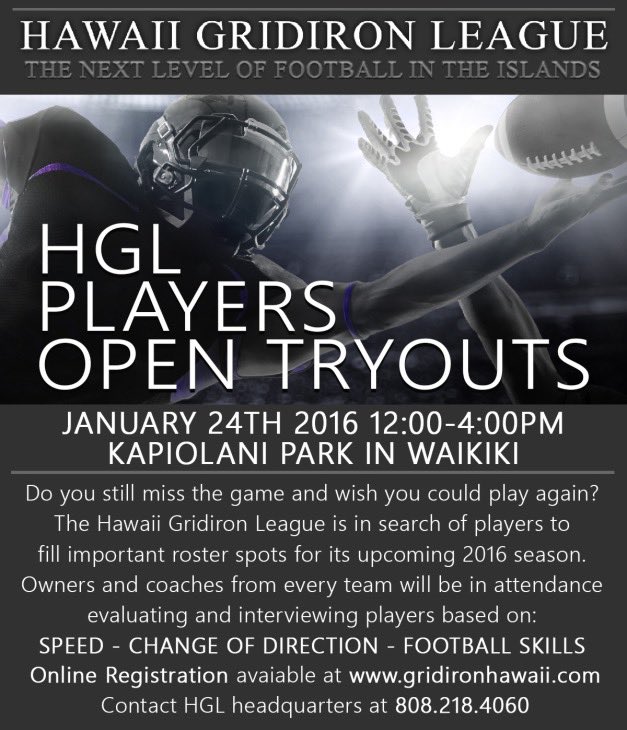 HawaiiGridiron's tweet photo. 👀4 new talent! @PCPaniolos @WStingraysHGL @KStormHGL @HVolcanoesHGL #hgl2015 We r an official @ArenaFLChina partner! https://t.co/uLiT0fSMAi