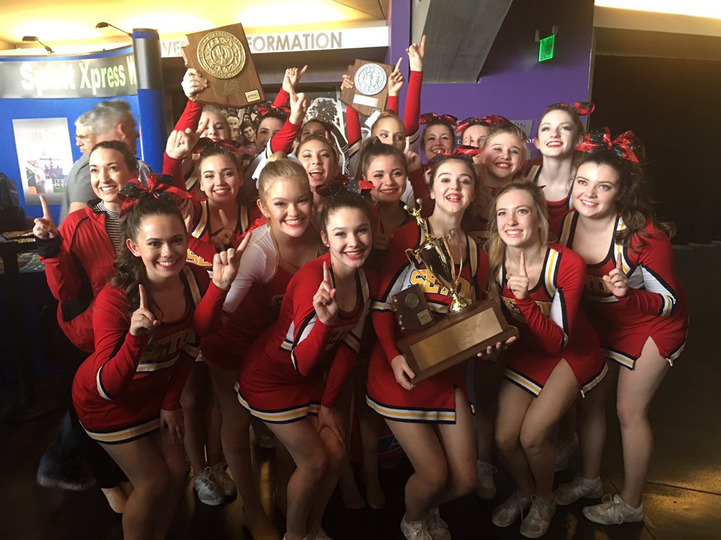 badlhoch's tweet photo. Did I mention that #SetonCatholicPrep Spiritline won a couple of State Titles today? No? Well they did 👍🏼🔥🏆🏅🎖 https://t.co/nwB1DuBgjK