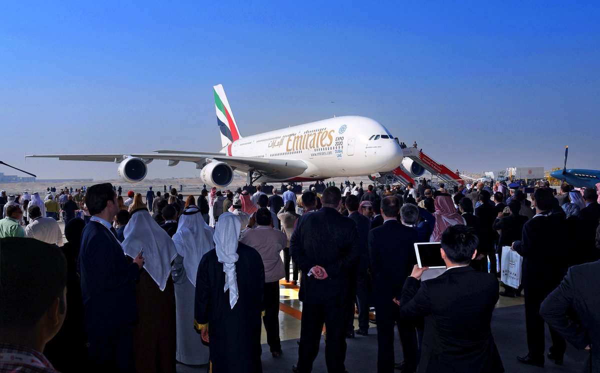 emirates's tweet photo. Nearly 8,000 visitors said hello to our @Airbus A380 at @BahAirshow #BIAS2016 https://t.co/Rq2iAsJghG https://t.co/cYPypzCQnn
