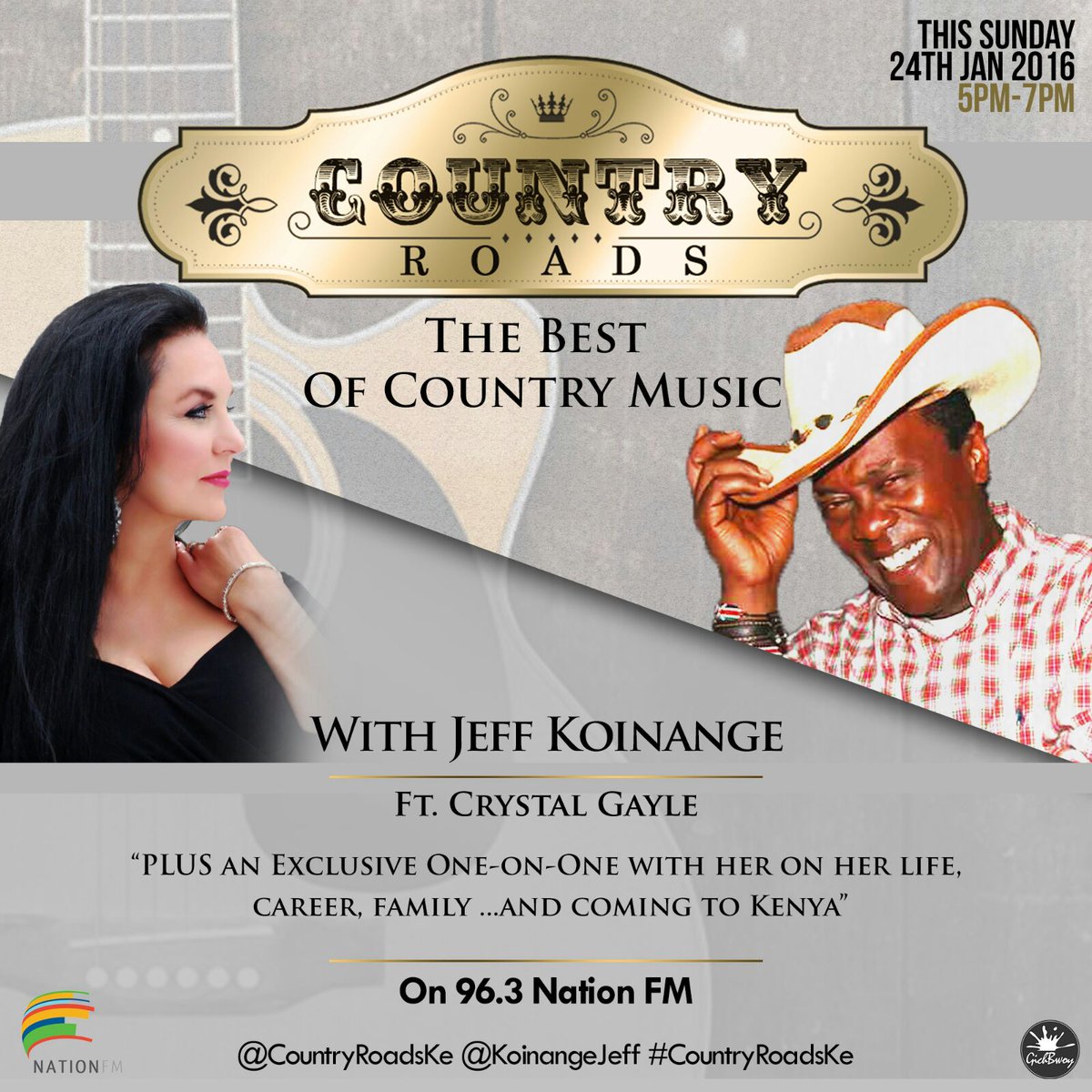 KoinangeJeff's tweet image. A FIRST-TIME ever on Kenyan Radio..a One-on-One with the LEGENDARY @TheCrystalGayle 5-7pm @NationFMKe &amp;amp; @kbcenglish