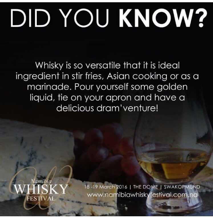 Namibia Whisky Festival - 18 and19 March at The Dome, Swakopmund www. namibiawhiskyfestival.com.na