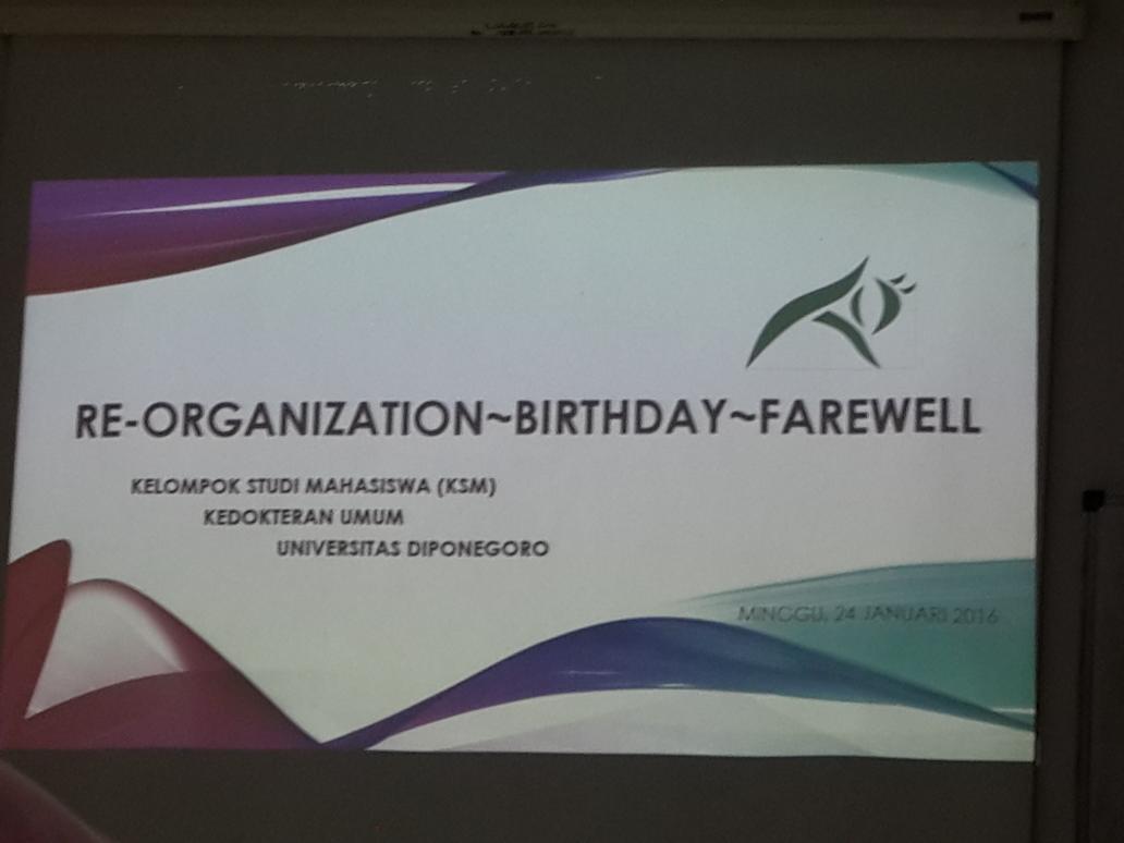 Sore ini sedang berlangsung Re-organization-Birthday-Farewell KSM 2015. Kira-kira siapa ya ketua KSM 2016?