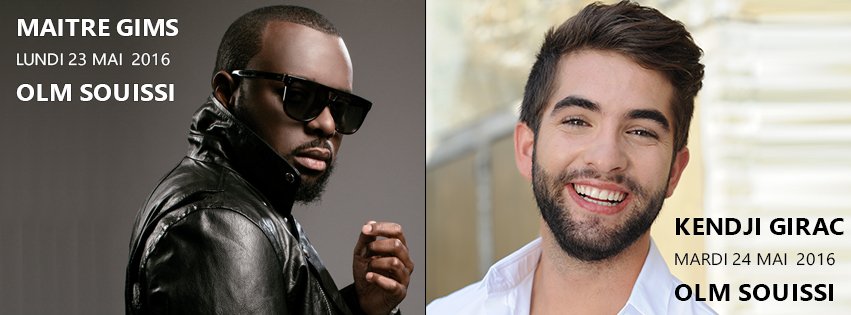 FestMawazine's tweet photo. L’OLM-Souissi accueille deux phénomènes : @MaitreGims (23 mai) &amp; @GIRACKENDJI (24 mai) #iLoveMawazine #Mawazine2016 https://t.co/cL0Wre3IzE