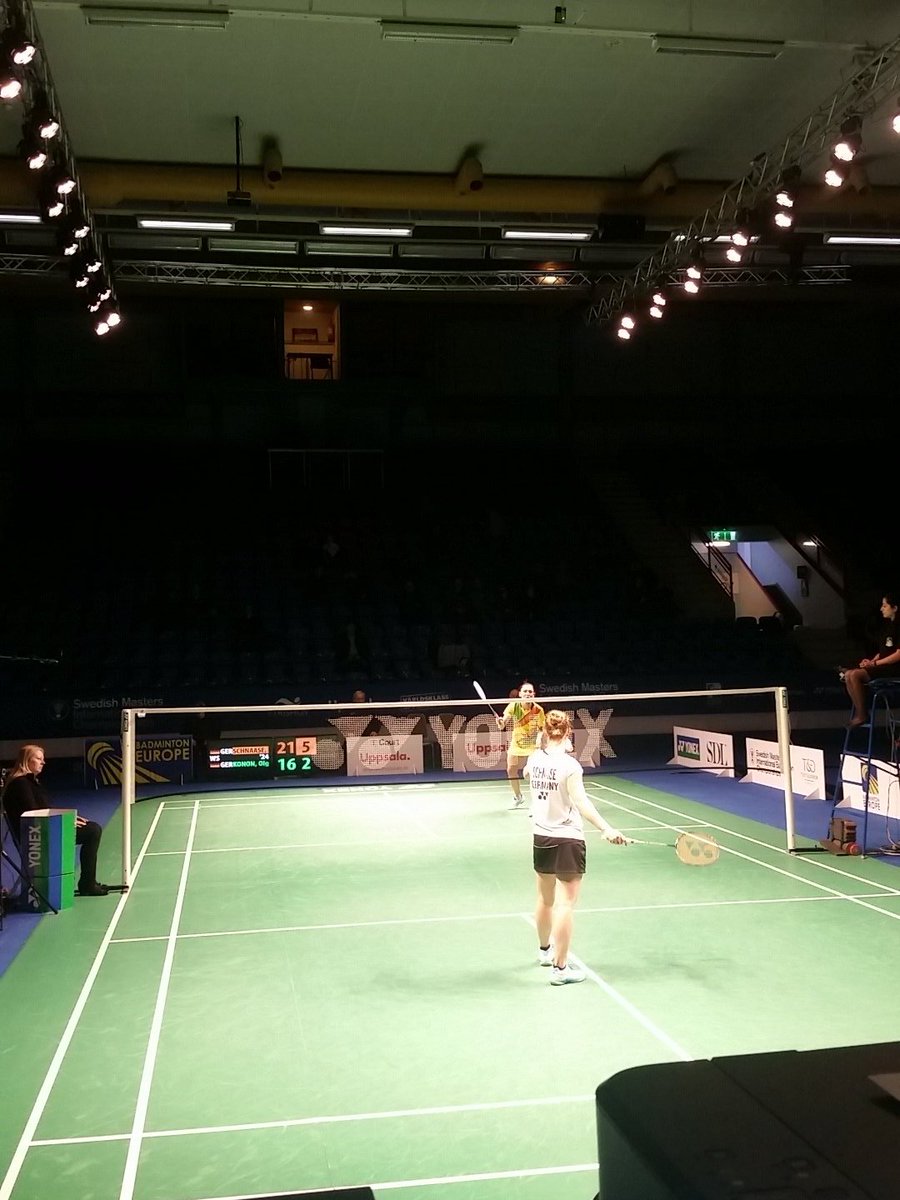 swedishmasters's tweet photo. First seed Karin Schnaase looking strong in the women's singles final. Will Olga Konon be able to turn this around? https://t.co/ek3cnUmUYF