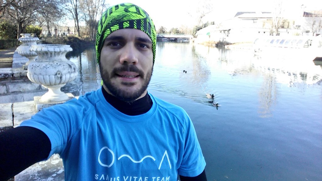 JaviRun42k's tweet photo. Buen test xra #MMGETAFE estrenando las zapas nuevas d @ReyesMagos azul @SanusVitae #BeSanus road to @MaratonSevilla https://t.co/OCL3aaEdIE