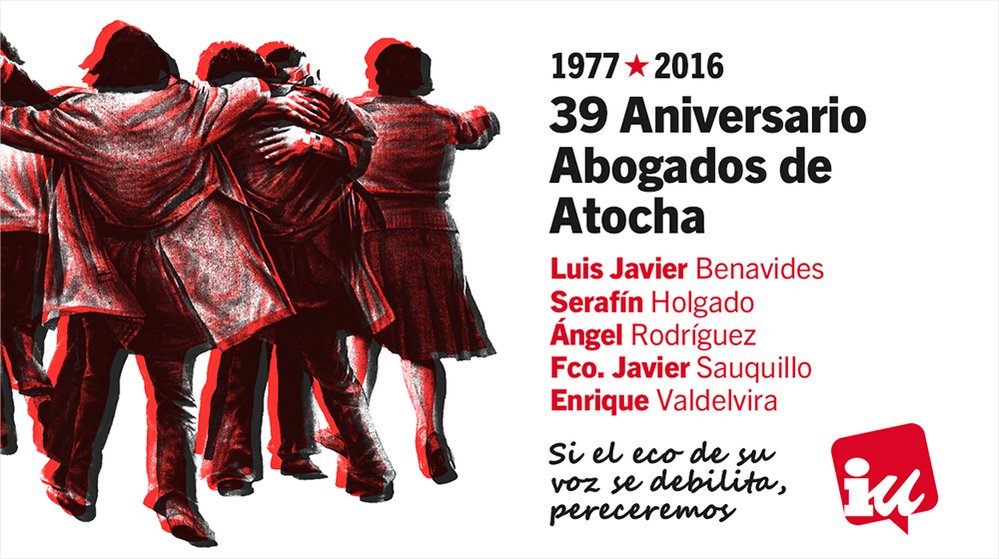 agarzon's tweet photo. 39 aniversario del asesinato a los abogados de Atocha. En nuestra memoria siempre. https://t.co/sC8R9cyCSp