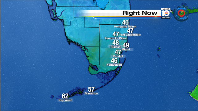 CHILLY SUNDAY - Coldest air so far this season has arrived to South Florida! 40s now, High 62° #chilly #SoFlo #Flwx https://t.co/VYGmPsBTAN