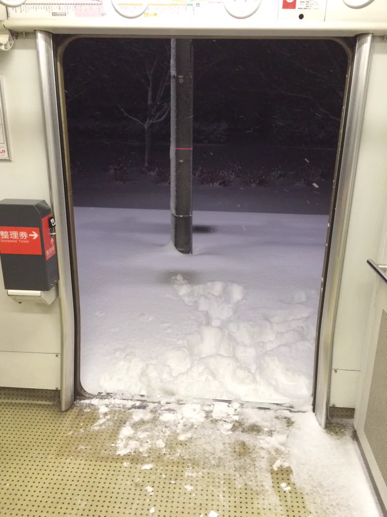 吹雪の中、駅員がドアを開けたまま出て行って帰ってこない...地獄の数時間...