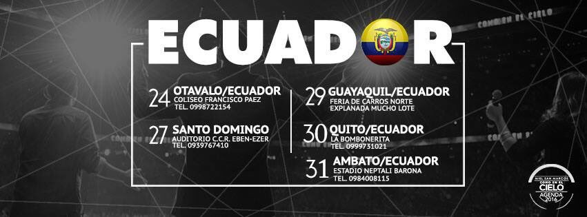Mielsanmarcos's tweet photo. Ya en Ecuador! Serán días llenos de la presencia de Dios en cada ciudad donde Su Nombre será exaltado #ComoenelCielo https://t.co/8uu9xNrCnO
