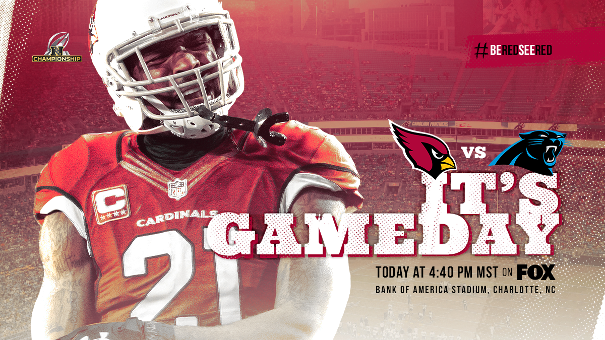 AZCardinals's tweet photo. Championship Sunday is here. 🏆 

#BeRedSeeRed #AZvsCAR https://t.co/uUDSr4Q54F