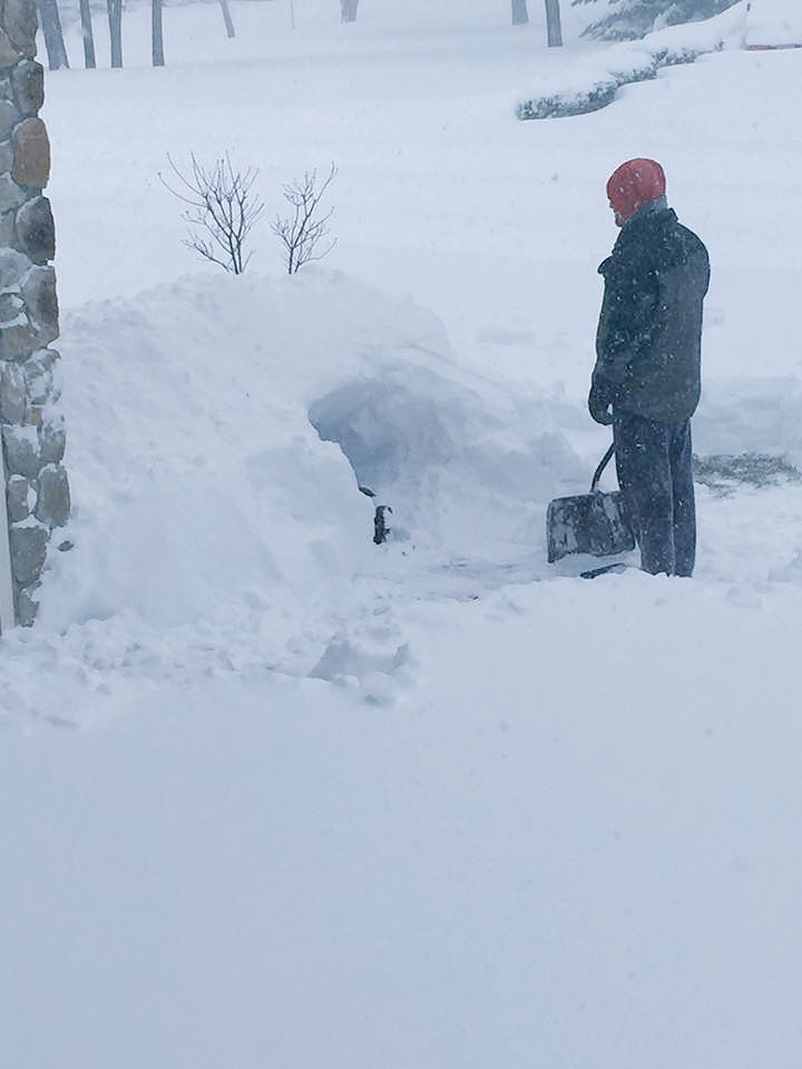 My 3 yo nephew Landon�s igloo after the big blizzard in Baltimore