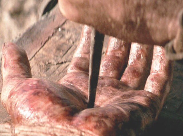 __BaseballTruth's tweet photo. And we complain when we get blisters from hitting! Thank u Jesus for taking the nails for us!
1 cross+3 nails=4given https://t.co/KlgMviVJrj