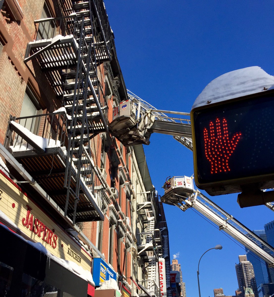 FDNY's tweet image. #FDNY #Ladder35 &amp;amp; #Ladder21 on scene today on 9th Ave Manhattan. No injuries reported