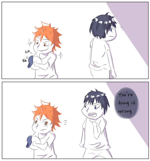 Small Kagehina comic cause little touches are my fave ❤️ #haikyuu!! 