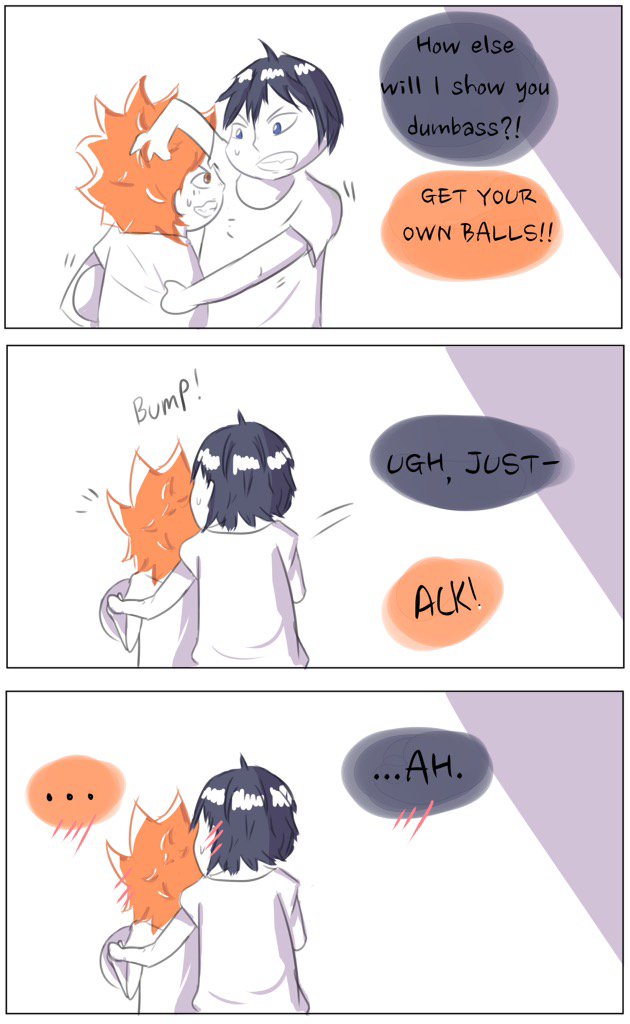 Small Kagehina comic cause little touches are my fave ❤️ #haikyuu!! 