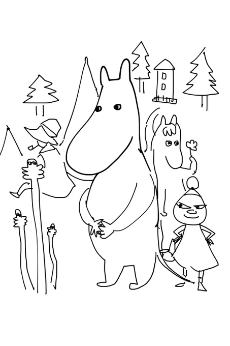 #このタグ見たヤツは今すぐムーミンを資料なしで描け 