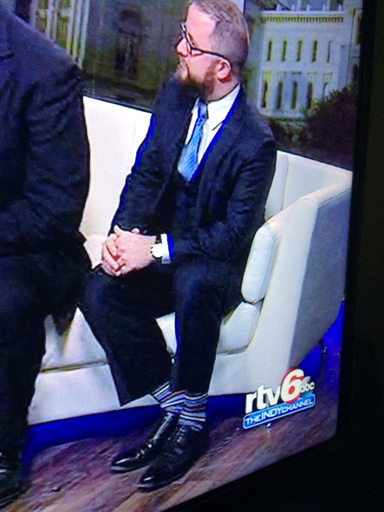IndyThisWeek's tweet photo. We've had #BeckOff. Now it's #FlashySocks with @adamdkirsch @rtv6 https://t.co/g4bLl2ksA4