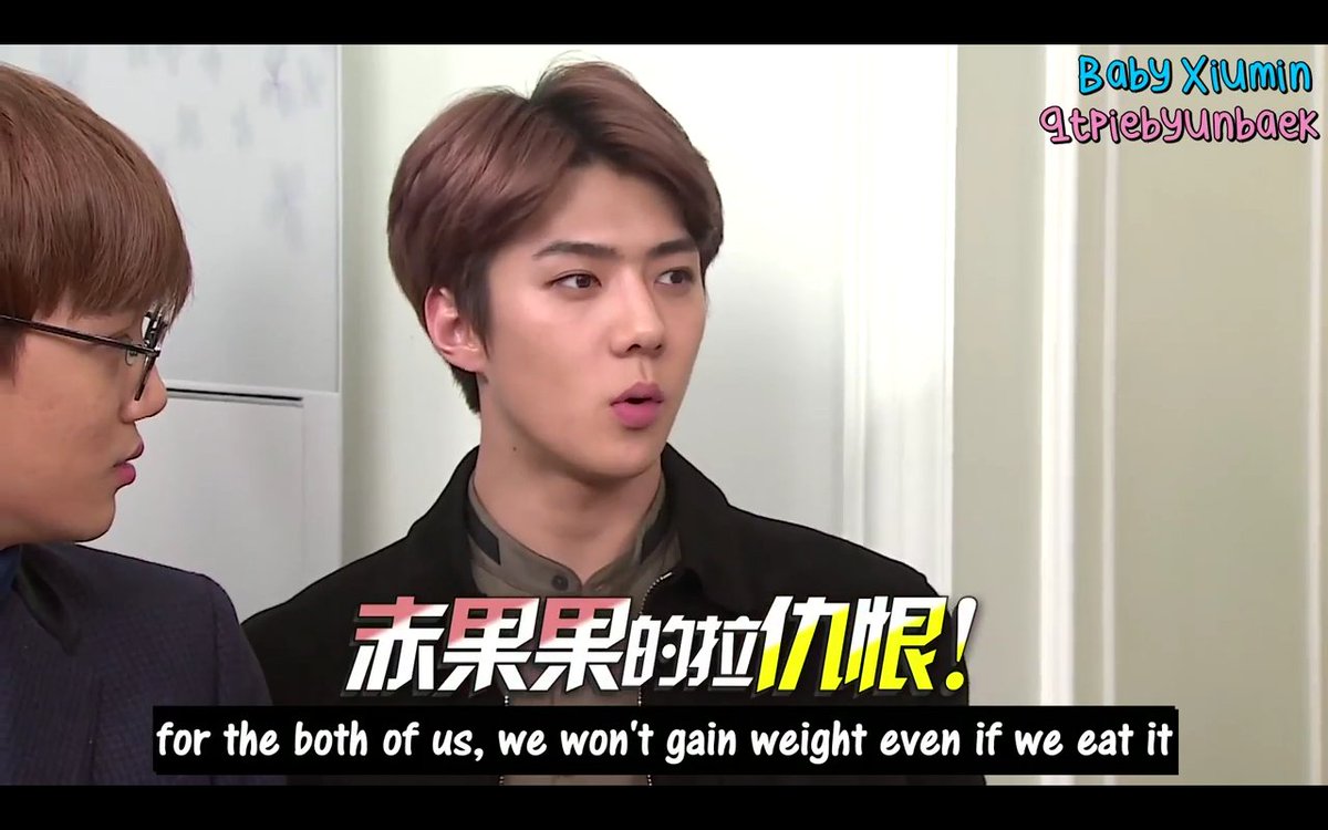 On Twitter Sehun For Both Of Us We Wont Gain Weight Even