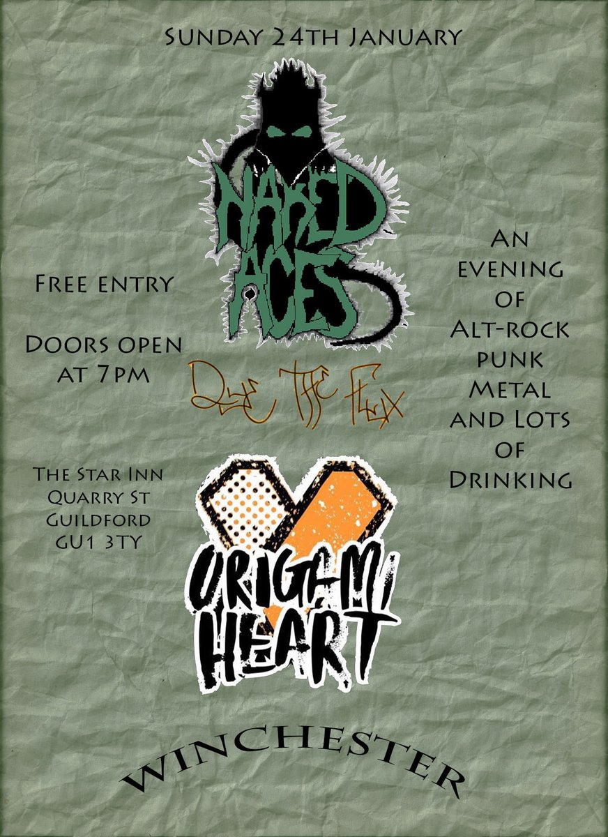 We're playing at The Star in Guildford tonight, it's FREE ENTRY and doors open at 7pm. Come down and Get Wasted!