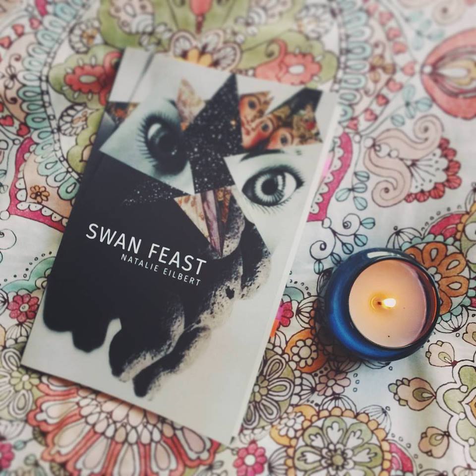 exitlessblue's tweet photo. Currently reading Swan Feast by @natalie_eilbert. Yay for gurlesque poetry! #amreading #poetry #gurlesque #poetics https://t.co/oMlsbginCE