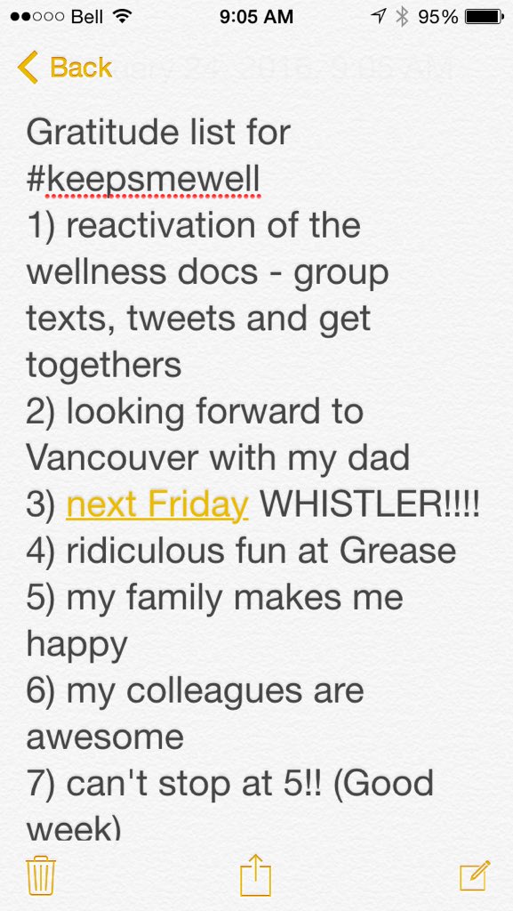 TheWellnessDocs's tweet photo. Gratitude list for #keepsmewell https://t.co/xkuHsmxwSK