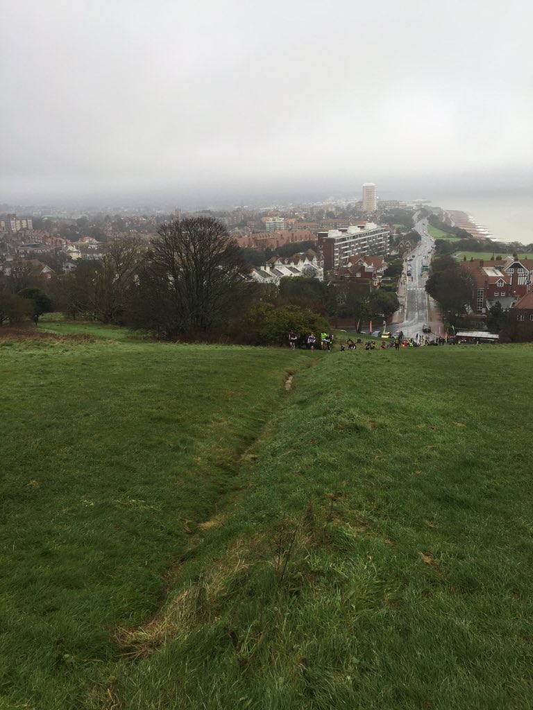 eastbournepics's tweet photo. View from #BedesHill #Eastbourne with runners from #RunWednesdays #running club making their way up. https://t.co/b5NfxfdbYR