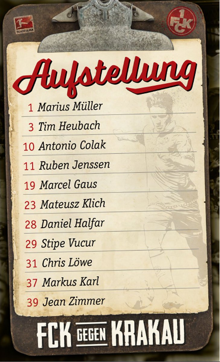 Rote_Teufel's tweet photo. In 10 Minuten geht's los, der #FCK testet in Oliva gegen @MKSCracoviaSSA. Hier die Startelf des #Betze. #FCKole https://t.co/qXBokoyRk7