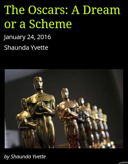 Sumn4TheRadio's tweet photo. Check out "The Oscars: A Dream Or A Scheme" - https://t.co/beYLfqRG2n https://t.co/Vyiw7c2Hzu
