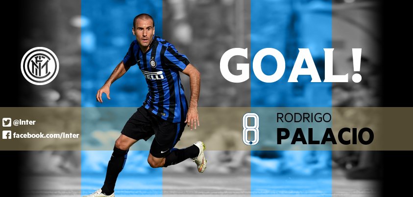 Inter's tweet photo. 39' - ⚽️ GOOOOOOOOOOOOOOOOOOOOOOOOOOL! GOL GOL GOL GOL GOL! SEGNA PER NOI... RODRIGO #PALACIO! #InterCarpi 1-0 https://t.co/FdEAiYgmiT