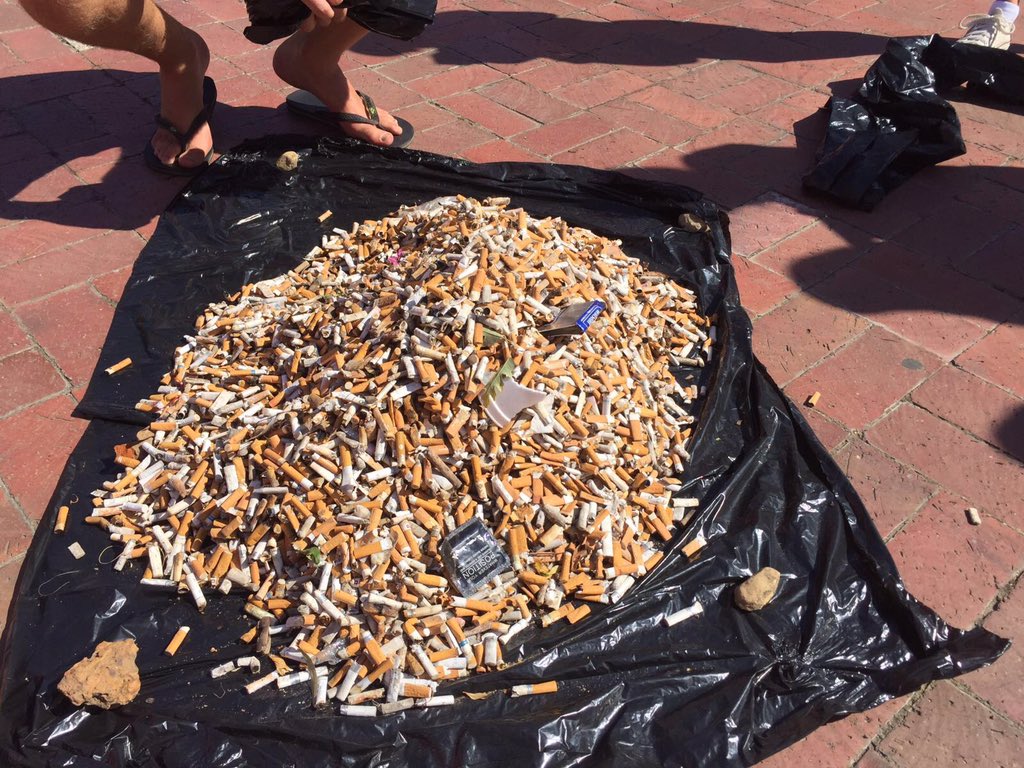 ButtwhynotSA's tweet photo. Well done to @Simonsberg1956 and @hkminerv for the green challenge.Guess the number of butts collected?@DieNeelsie1 https://t.co/CBdgj9V54R
