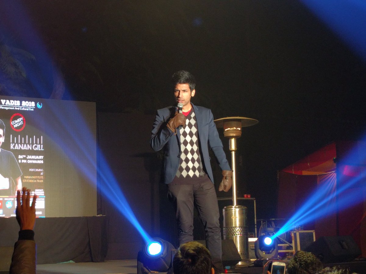 QuoVadis_IIFT's tweet photo. #KananGill Live at #IIFT #Delhi #QuoVadis2016 

#ComedyNights 

Event Title Sponsor @NestleIndia https://t.co/keIemAEh4C