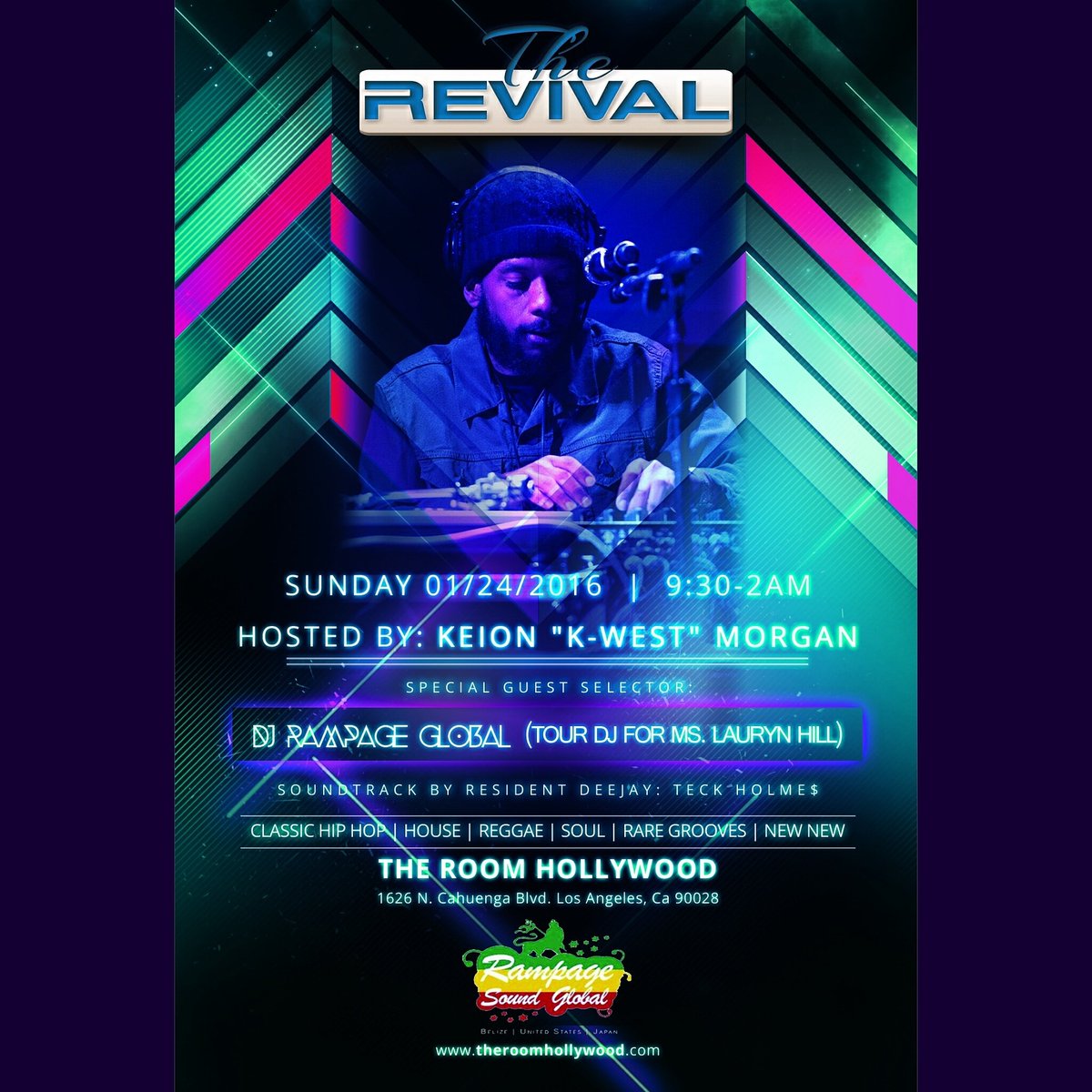 RampageGlobal's tweet photo. #TheRevival #Theroomhollywood #Tonight #Sunday #DjTeckholmes #DjRampageGlobal #LA #Hollywood #Onlyplace #Onasunday https://t.co/KTs5fTURnP