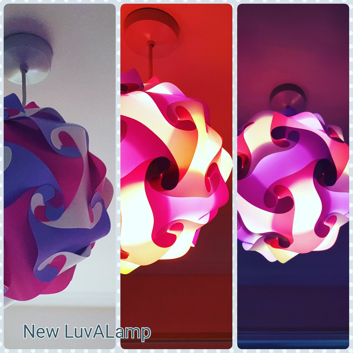 TOTZTreasures's tweet image. Loving our new @LuvALamps. Looking so pretty in new pink bedroom #puzzlelamp #designdetails #interiordesign #love