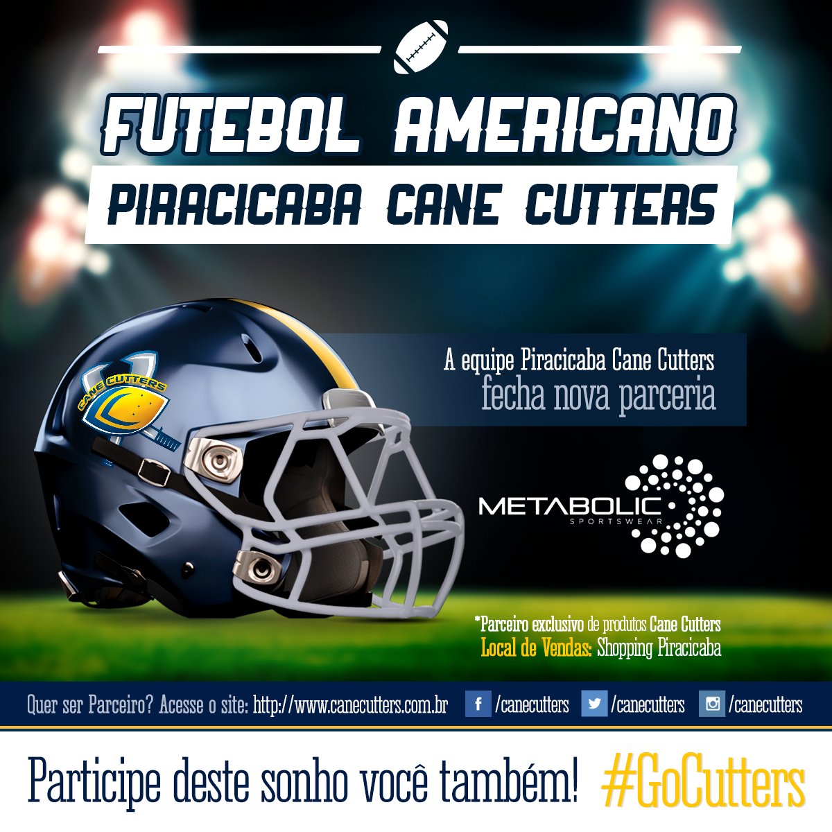 CaneCutters's tweet photo. Produtos oficiais serão vendidos exclusivamente na Loja Metabolic​ (Shopping Piracicaba)
#GoCutters #OrgulhoCaipira https://t.co/ZXPYVFRkHX