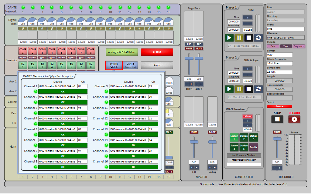 OnlineShowtools's tweet photo. #QSys custom interface for IJME CityBell-AR | Media Players + Recorder &amp; DANTE + Q-LAN audio networks by #Showtools https://t.co/nIXTirEmsV