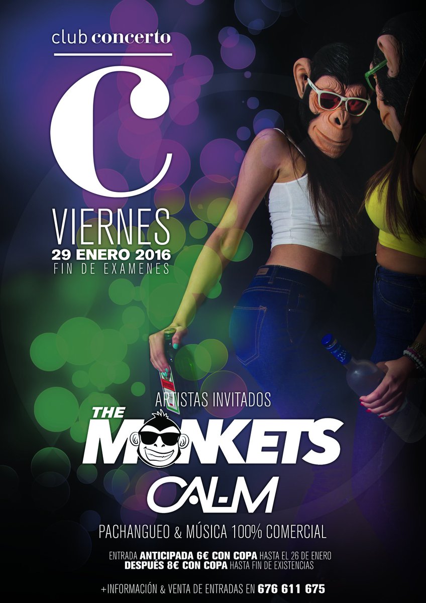 AlicanteEsEDM's tweet photo. SORTEO THE MONKETS EN CLUB CONCERTO!!
Da RT y entra en el sorteo de una de las dos entradas dobles que sorteamos!! https://t.co/eKuq64Khlb