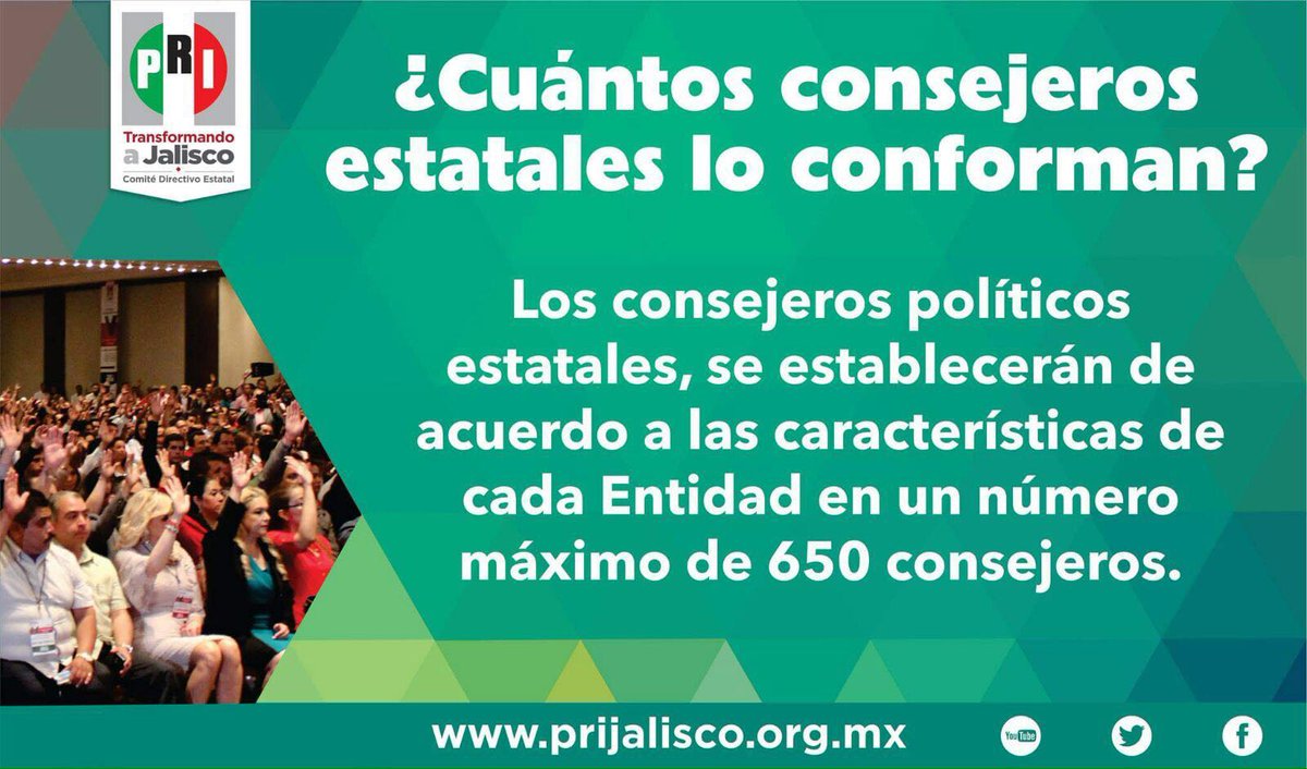 hectorhazael's tweet image. ¿Cuántos consejeros estatales lo conforman? #VConsejoPRI #SoyÚtil @HContrerasZ @PRIJalisco2013 @PRIMX_Jalisco
