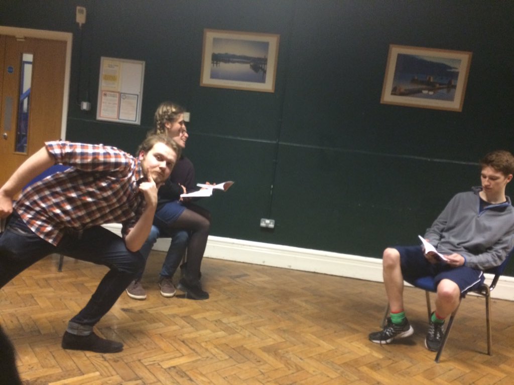 InfinityOMTG's tweet image. Action shots from day one of rehearsals - our bloody lovely cast are slaying it (and James is too dramatic)