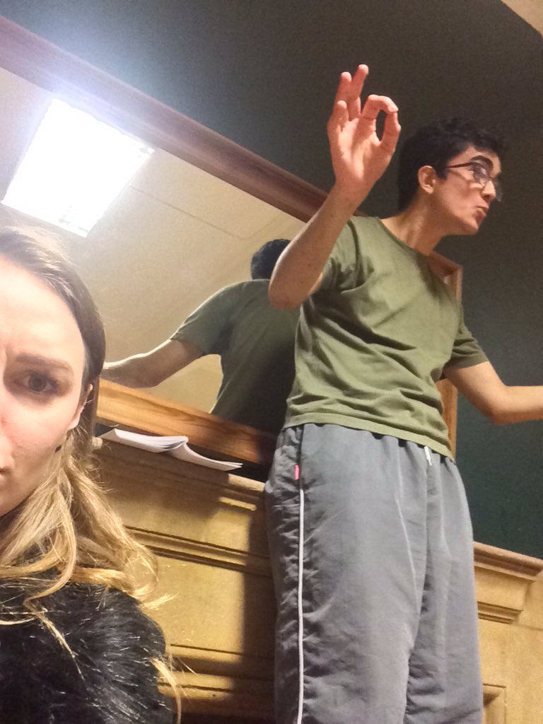 InfinityOMTG's tweet image. Action shots from day one of rehearsals - our bloody lovely cast are slaying it (and James is too dramatic)