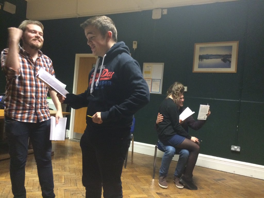 InfinityOMTG's tweet image. Action shots from day one of rehearsals - our bloody lovely cast are slaying it (and James is too dramatic)