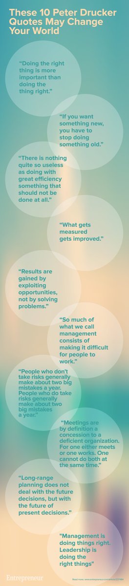 HelenBevan's tweet photo. Ten great leadership quotes from Peter Drucker (infographic) They get me every time! Via @innovate https://t.co/h1xjcUnJ1C