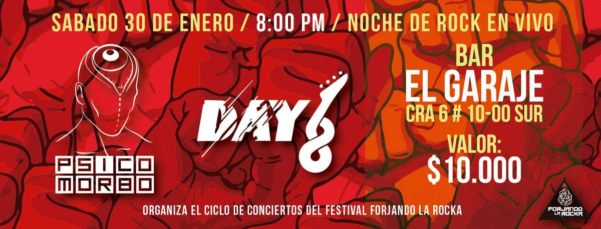 PSICOMORBO's tweet photo. PSICOMORBO en vivo este 30 de enero tocando junto a DAY8 en Garaje bar https://t.co/kp1JdTZgxD