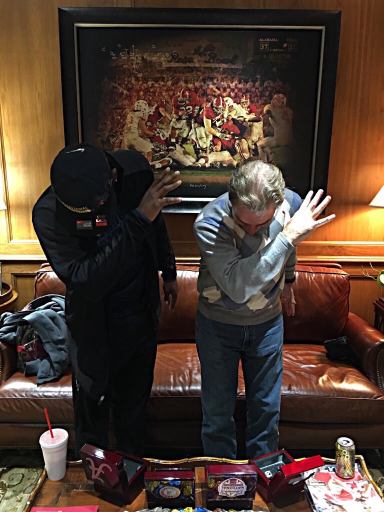 SEC_Country_'s tweet photo. Best dab from a coach goes to Nick Saban. https://t.co/kgRFPQVIov