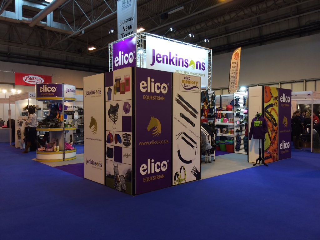ElicoEquestrian's tweet photo. End of Day 1 @BETA_Int and finally here is a photo of our fab stand. More updates to follow on Day 2 :) https://t.co/5yxSlVFozC