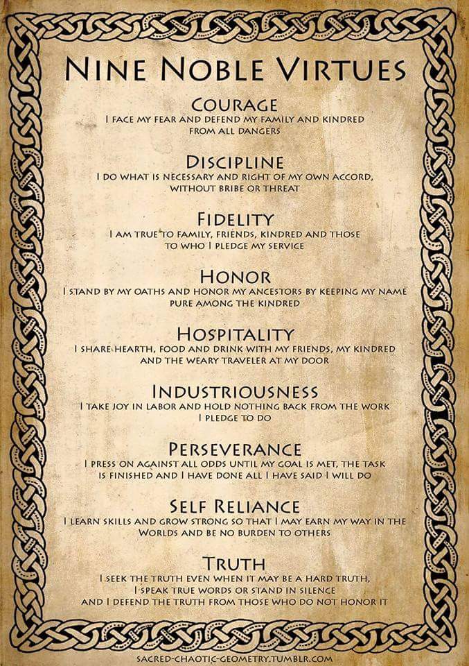 Something we aim to follow daily. #ninenoblevirtues #hailodin #odinschildren
