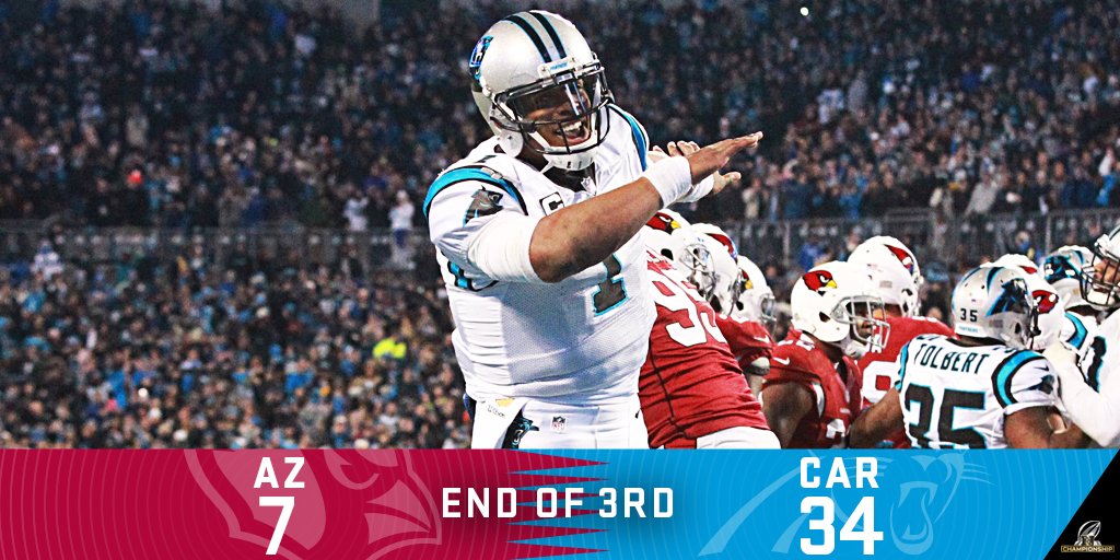 END OF THIRD:

Will the Panthers meet the Broncos at #SB50?