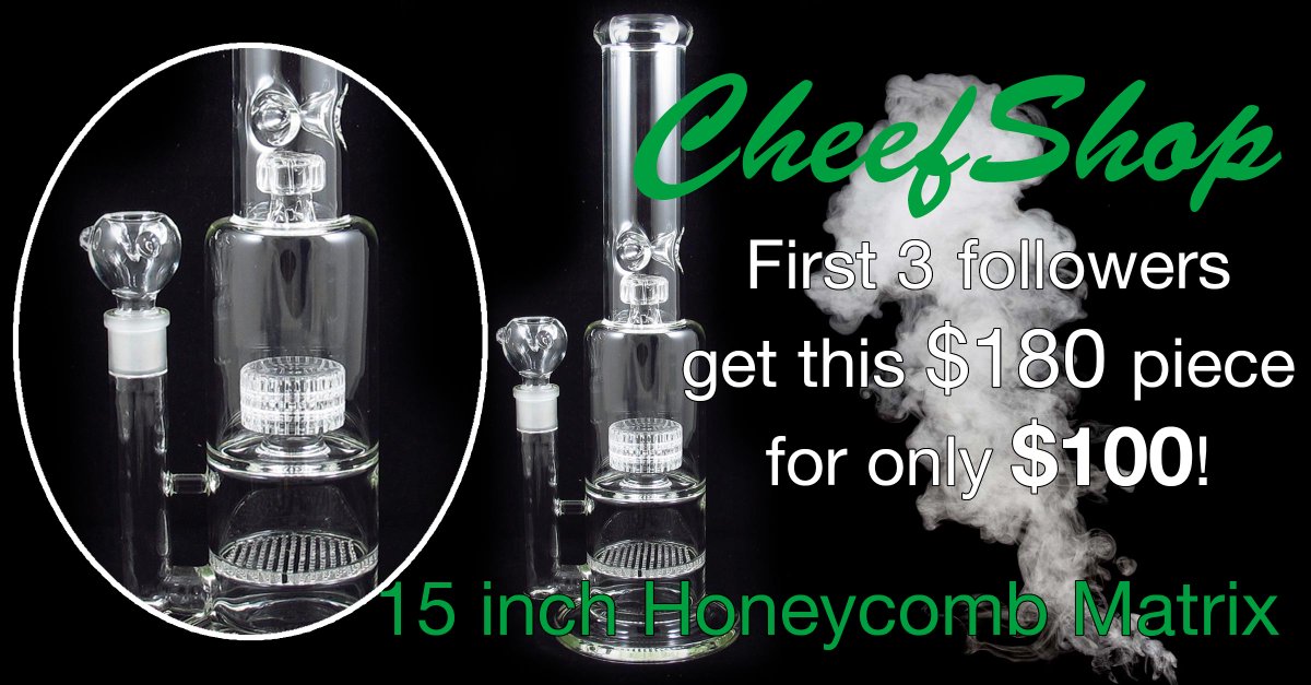You won't find a better price on a 15 in piece!  Available to our 3 first lucky followers.
cheefshop.com/?product=dg-103